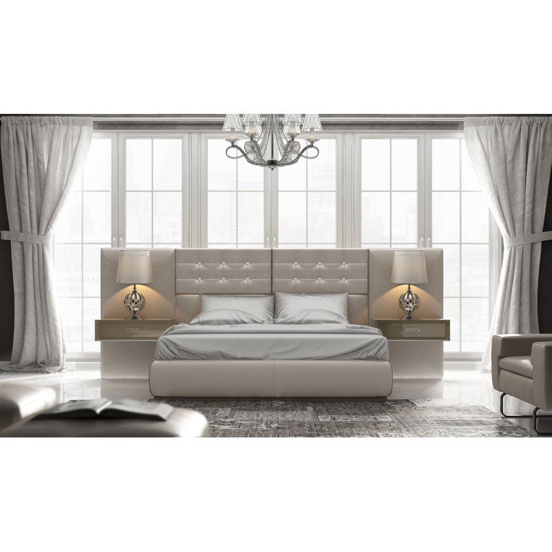 Everly Quinn Peeples Upholstered Standard 3 Piece Bedroom Set Wayfair